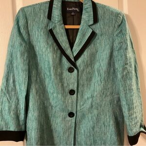 Evan Picone Women's Turquoise and Black Blazer